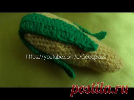 Вязание крючком.Игрушка кукуруза вязаная.