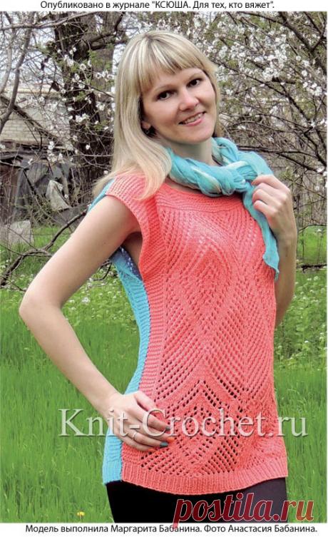 Туника двухцветная спицами. - Туники, вязанные на спицах - Вязание спицами - Каталог статей - Вязание спицами и крючком