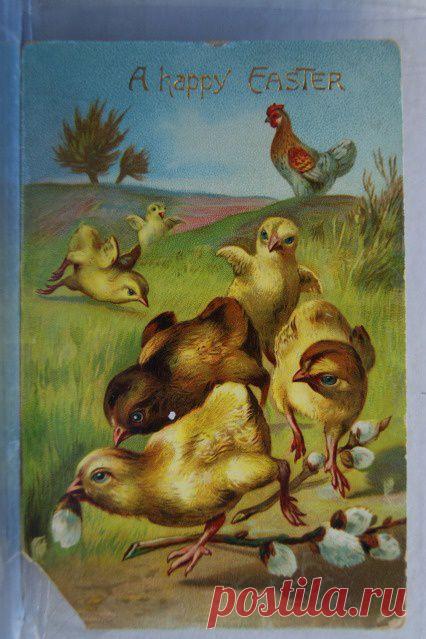 Easter A Happy Postcard Old Vintage Card View Standard Souvenir Postal Post PC