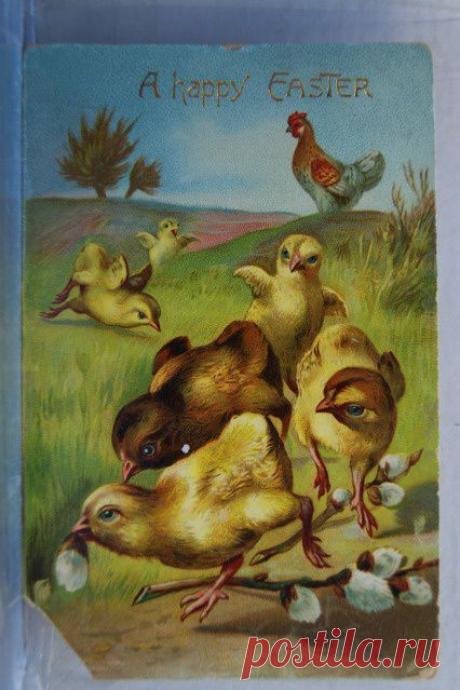 Easter A Happy Postcard Old Vintage Card View Standard Souvenir Postal Post PC