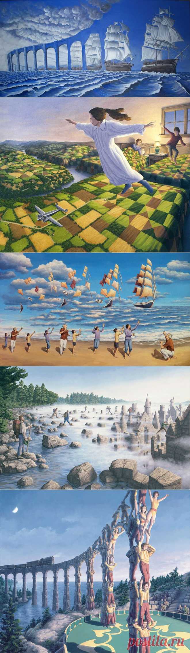 25 Mind-Twisting Optical Illusion Paintings By Rob Gonsalves