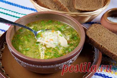 Куриный бульон с рисом - супов, borşuri, супы, подливы