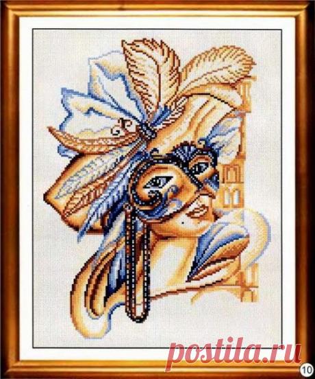 Вышивка крестом венецианская маска. Схема для вышивки карнавальной маски |