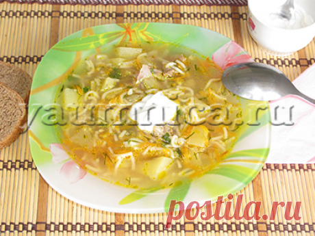 Рецепт мясного супа с вермишелью