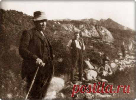 В.И.Ленин на прогулке в окрестностях Закопане, Австро-Венгрия, 1913 год.