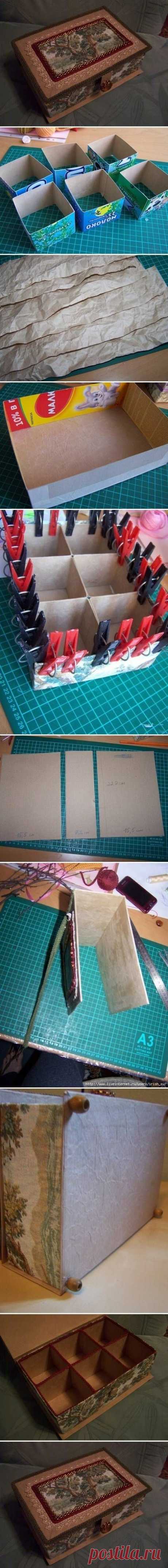 DIY Cardboard Organizer Box