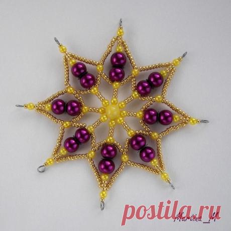 Снежинки из бисера и бусин