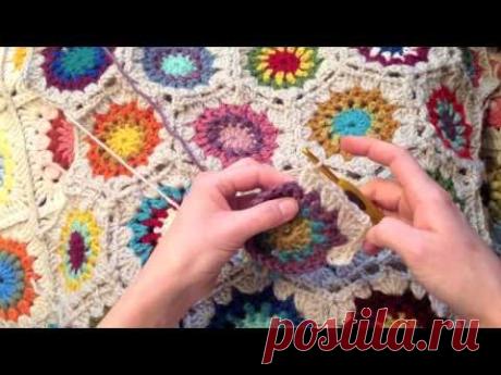 Indie Lovely star flower hexagon crochet pattern