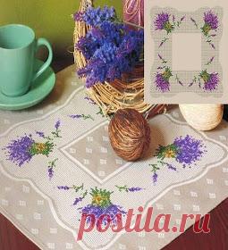 Вышивка и схемы, вышивка Крестом бесплатные: Три салфетки, вышитые крестиком