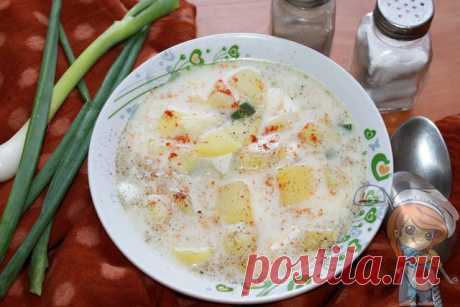 Якутский суп без мяса с яйцом. Ингредиенты: картофель, макароны..