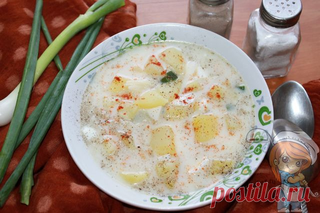 Якутский суп без мяса с яйцом. Ингредиенты: картофель, макароны..