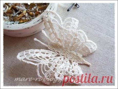 Crochetpedia: 2D Crochet Butterfly Applique
