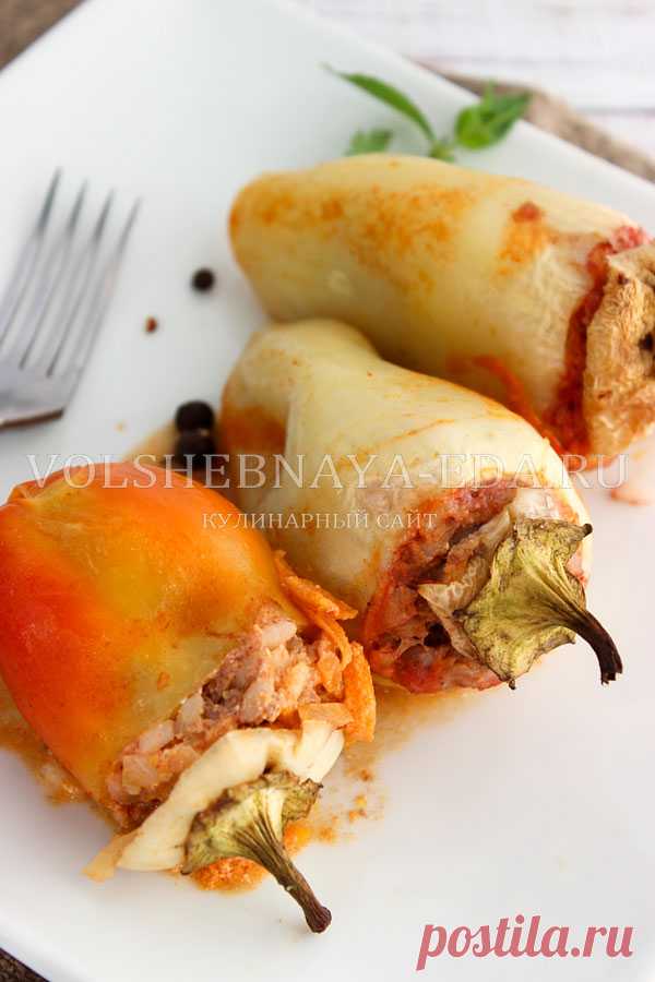Перец фаршированный мясом и рисом в духовке, рецепт с фото | Волшебная Eда.ру