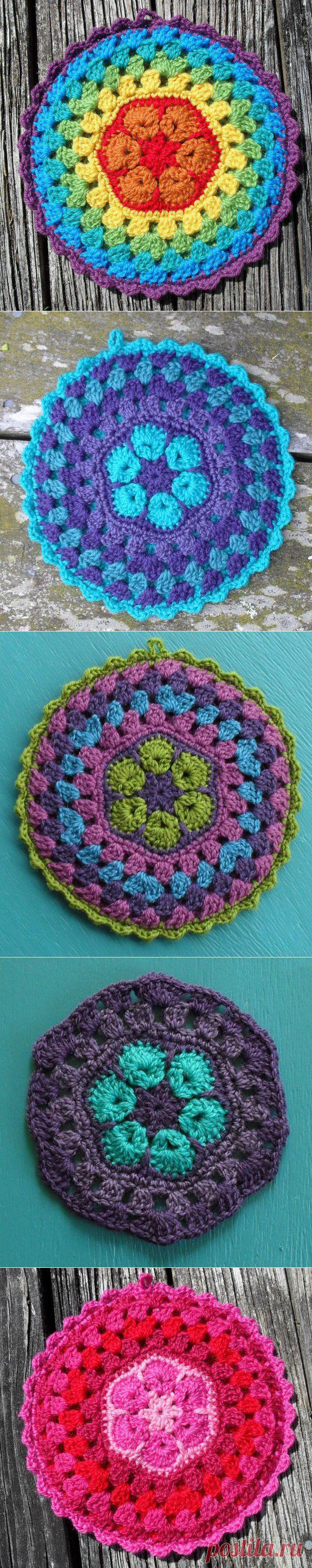 Как связать крючком красивую прихватку. Мастер класс-подсказка.