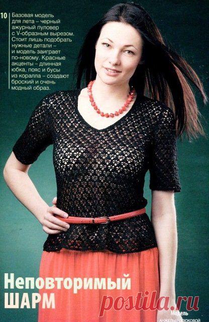 Черная ажурная кофточка.