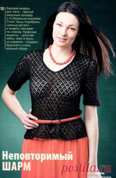 Черная ажурная кофточка.