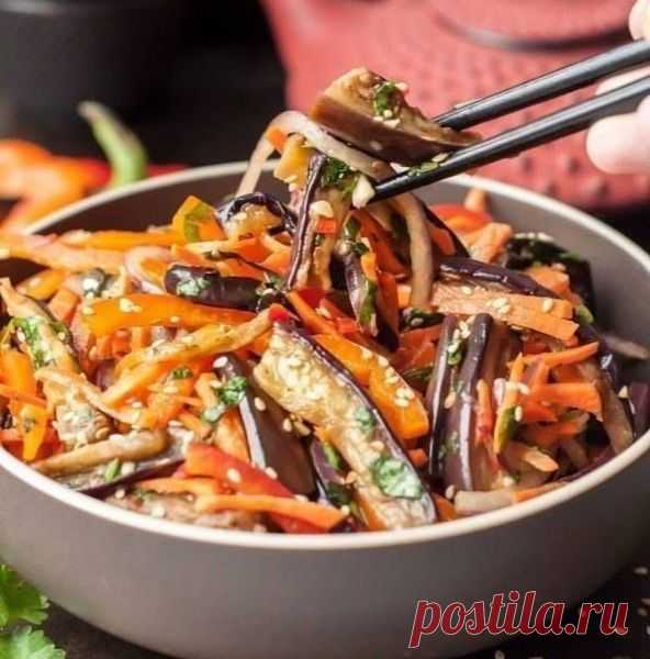 Острый хрустящий салат Хе из баклажанов – Дачные дела