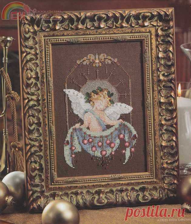 Холли Херувим Норы Корбетт из книги «Рождество крестиком: ручная работа» - Вышивка крестиком Связь / Загрузка (только ответ) -Узоры для вышивки крестиком Scanned-PinDIY.com