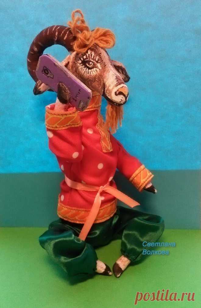 Текстильная игрушка козёл
