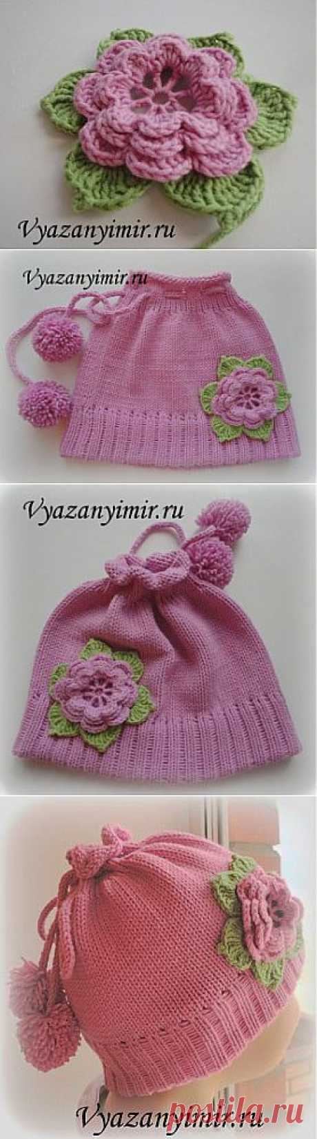 Летняя шапка для девочки на вязальной машине. | Вязаный Мир. Knit World.