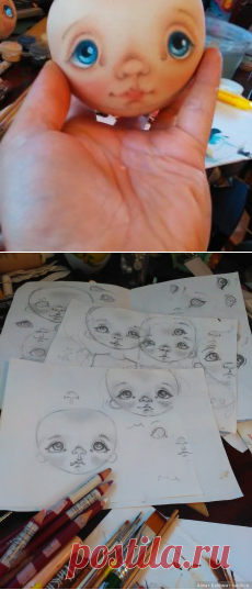 Роспись лица текстильной куклы. Мастер класс от Елены Конновой [15 этапов] / Текстильная кукла / Бэйбики. Куклы фото. Одежда для кукол