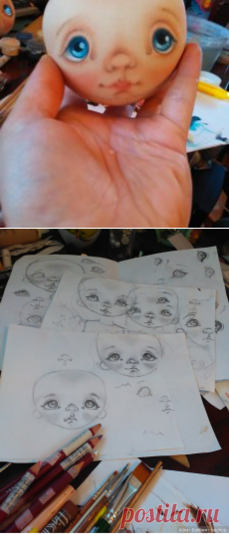 Роспись лица текстильной куклы. Мастер класс от Елены Конновой [15 этапов] / Текстильная кукла / Бэйбики. Куклы фото. Одежда для кукол