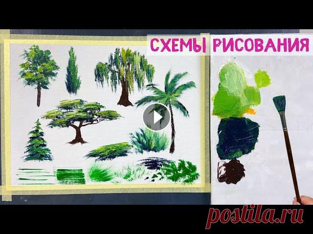 Как нарисовать деревья веерной кистью. How to paint trees with fan brush. Step by step

изделия из секционной пряжи спицами