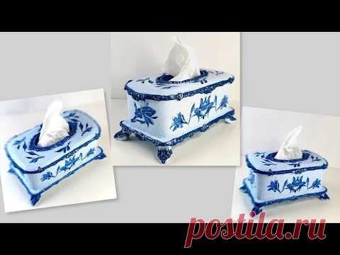 DIY /Tissue Paper Box /Cardboard crafts /Kitchen decor - YouTube