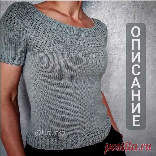 Летний топ спицами