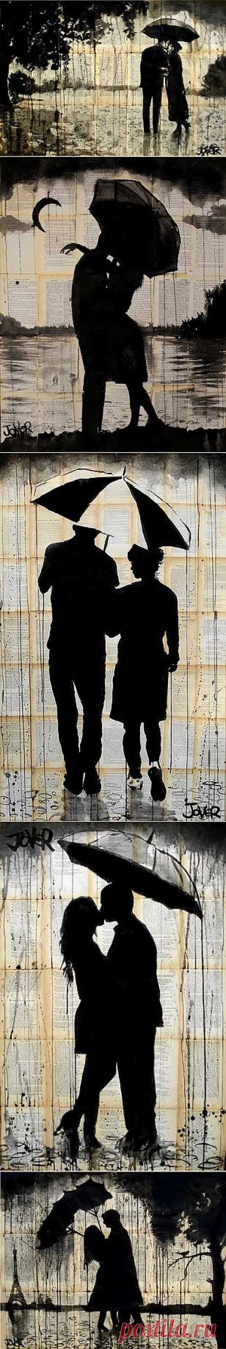 Alena — альбом «Loui Jover / Романтика дождливого дня.» 
Серебряный дождь нанизывает
свои маленькие жемчужные капли
сверкающими бусинами
на тускло поблескивающую проволоку.

Прекрасное
доступно всем,
но учит лишь
тех, кто замечает.

Дж.С.Уорфилд