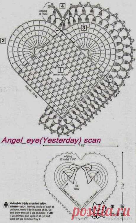 Сердечко, салфетки вязанные крючком » Сайт &quot;Ручками&quot; - делаем вещи своими руками