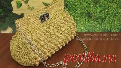 Crochet || Tutorial Tas Rajut Pesta - Bobble Stitch