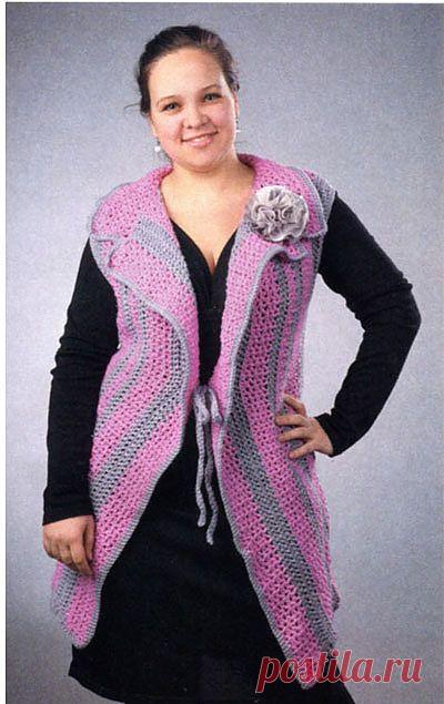 Жилет с отложным воротником