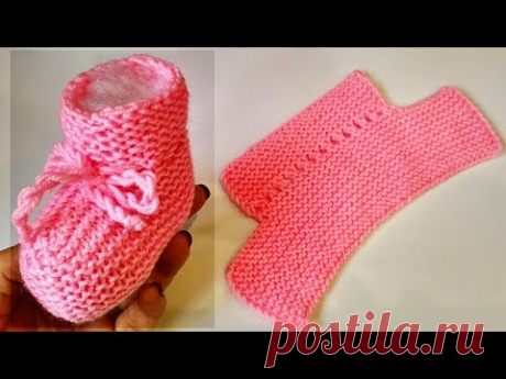 Пинетки спицами. Простые пинетки на двух спицах