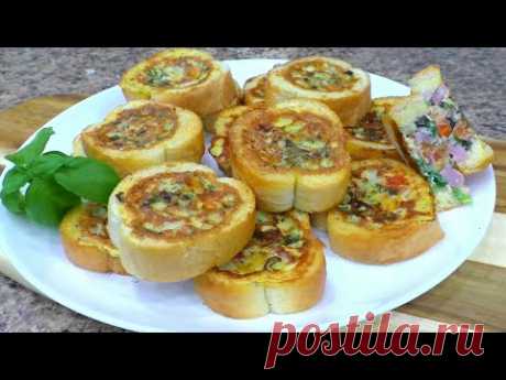 Гренки с начинкой к завтраку