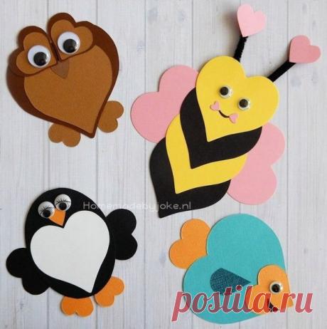 Творческое занятие для малышей "аппликация из сердечек"