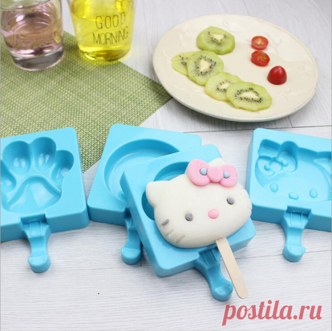 Прекрасный мультфильм DIY силиконовые формы мороженого для фруктового льда Popsicle чайник держатель ледяной формы с палочки для мороженого и крышка купить на AliExpress