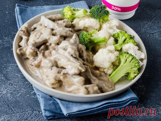 Бефстроганов из свинины с грибами рецепт с фото - 1000.menu