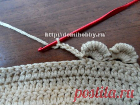 Обвязка края фестонами крючком