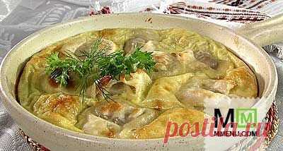 Пельмени, запеченные в омлете - кулинарный рецепт. Миллион Меню