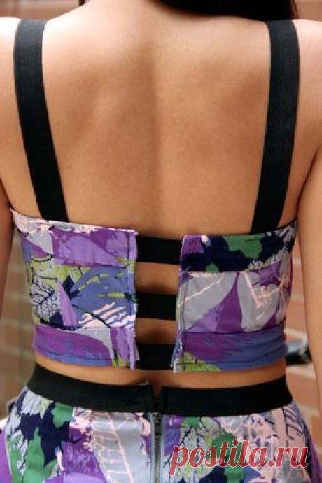 DIY :: Matching Cropped Top and skirt, backless, crop top, matching, prints