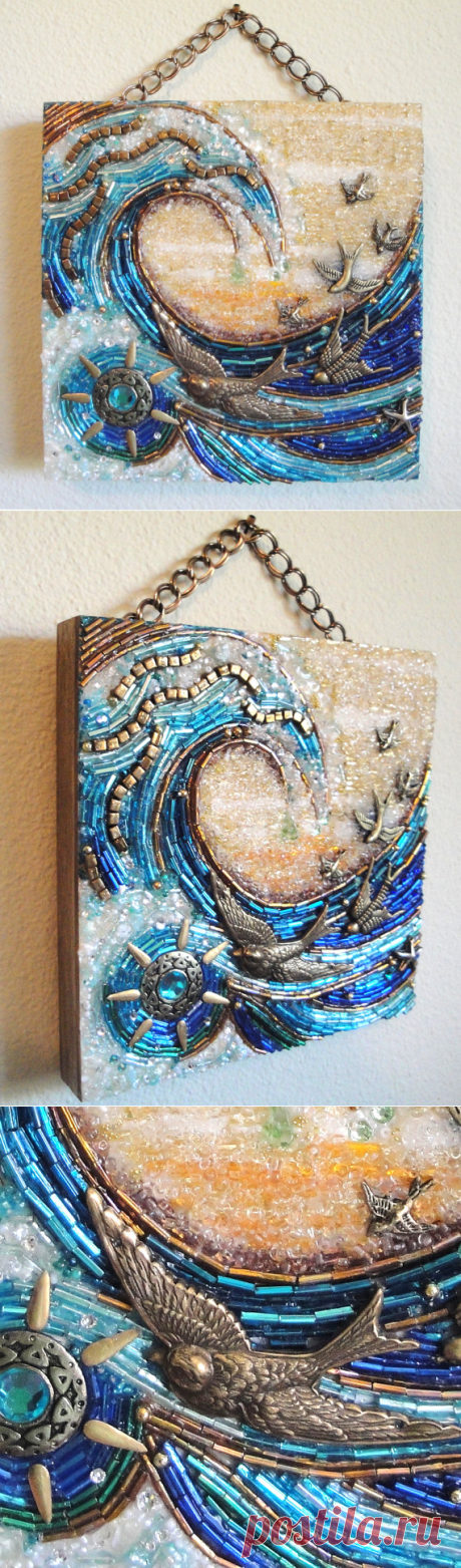 SunSwept beaded mosaic wall hanging от MyMosaicMoods на Etsy