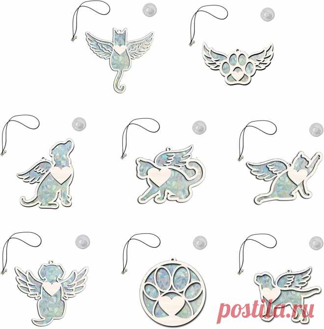 Atrapasoles animales para mascotas con ala, colgante de madera para colgar en la ventana del hogar, decoración para colgar en el recordatorio de pájaros, adorno colgante : Amazon.com.mx: Jardín
