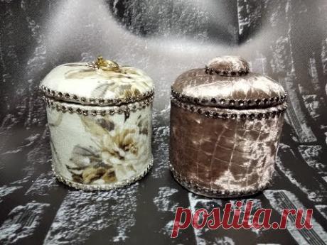 Круглая шкатулка своими руками/Jewelry box/kadife kutu