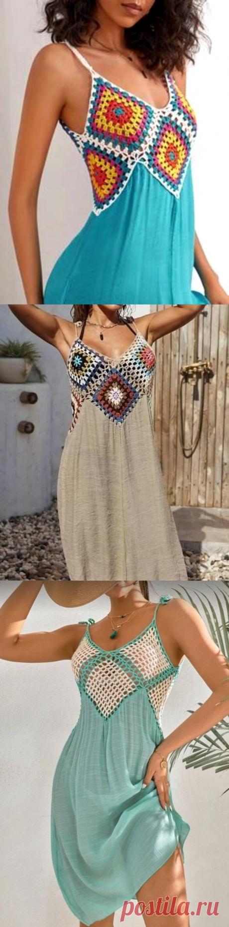 Летние сарафаны с вязаным лифом