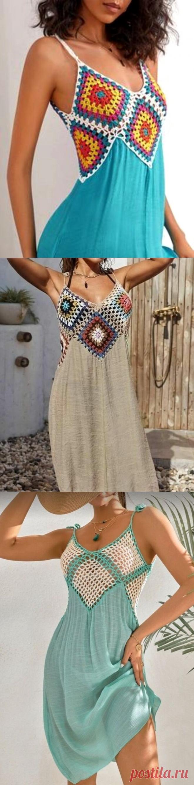 Летние сарафаны с вязаным лифом