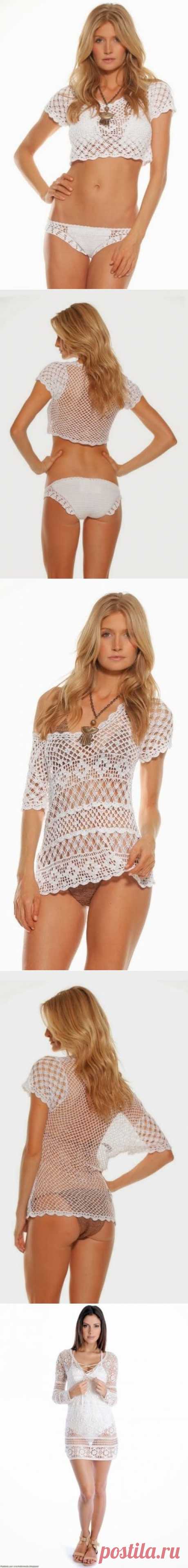 Irish crochet &amp;: Пляжные туники без схем. Для вдлхновения.