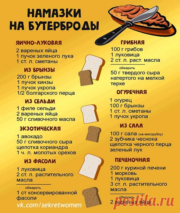 Кулинария>Намазки на бутерброды