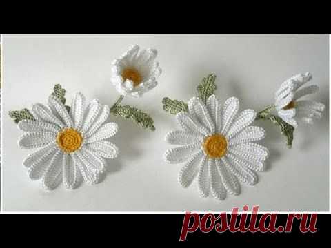 Цветы крючком. Ромашки. Мастер-класс. | razpetelka.ru