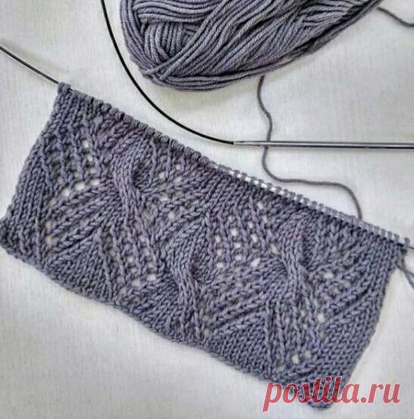 Ажурный узор с косами
#узоры_спицами #ажуры_спицами #косы_араны #косы_ажуры